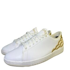 Nike Air Jordan 1 Centre Court White Gold Men's 10.5 DQ8577-100 Leather Sneakers